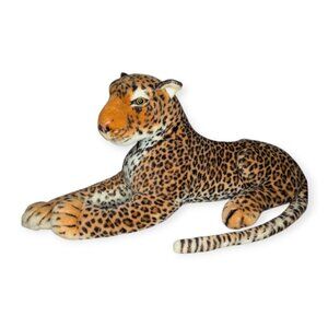 KellyToy Large Plush Realistic Leopard Jungle Cat